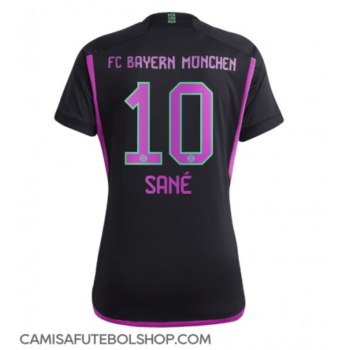 Camisa de time de futebol Bayern Munich Leroy Sane #10 Replicas 2º Equipamento Feminina 2023-24 Manga Curta